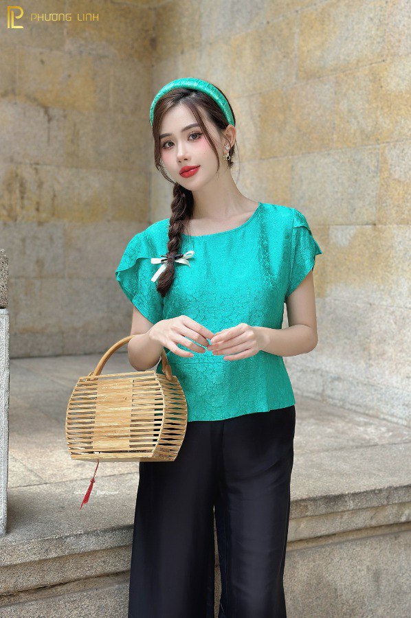 ÁO LỤA DIÊN BÍCH - XANH NGỌC