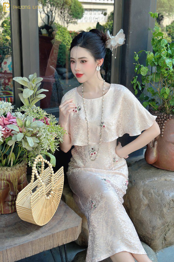 ĐẦM LỤA QUYÊN CÁT - HỒNG NUDE