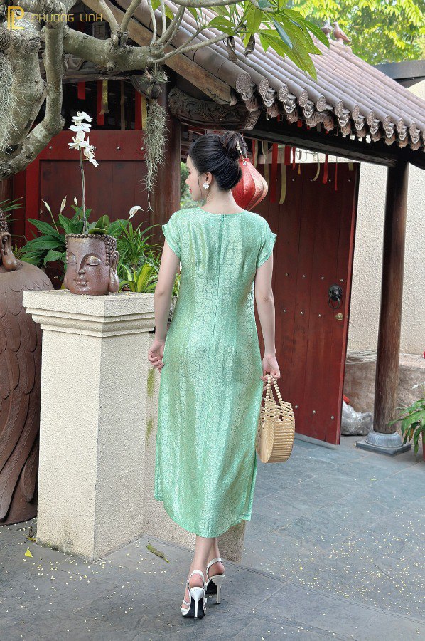 ĐẦM LỤA HUYỀN VY - XANH MINT