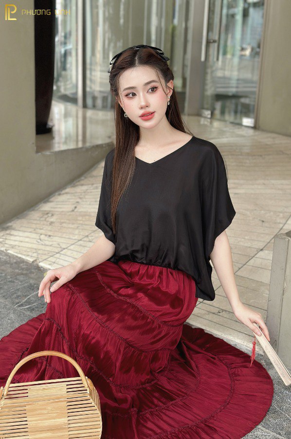 ÁO LỤA NGỌC DIỆP - ĐEN