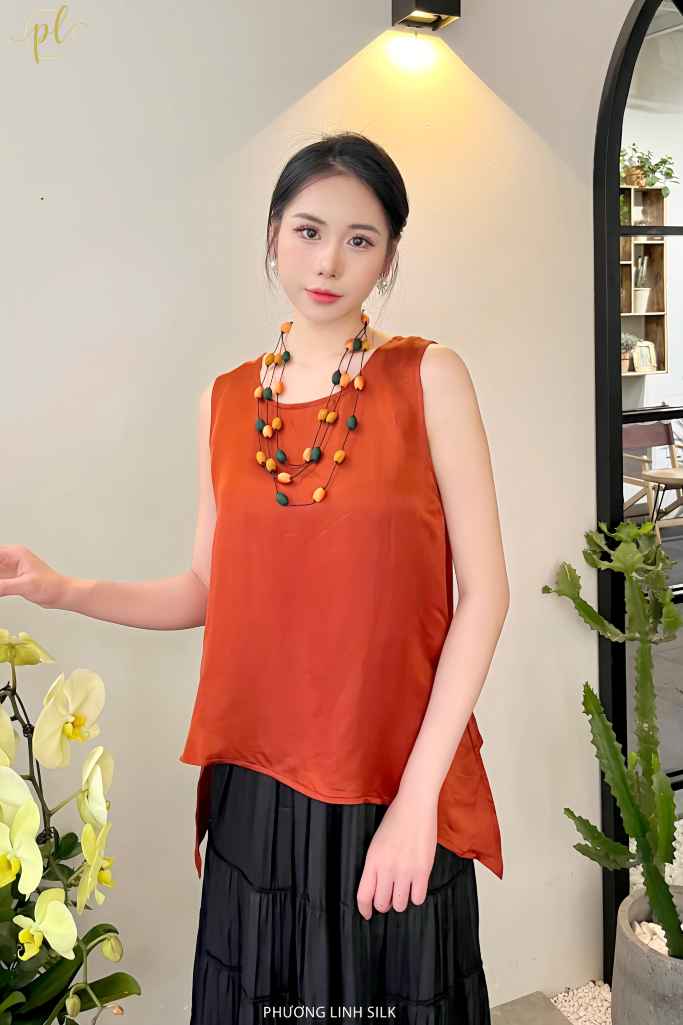 ÁO LỤA TƠ TẰM SN VẠT CHÉO