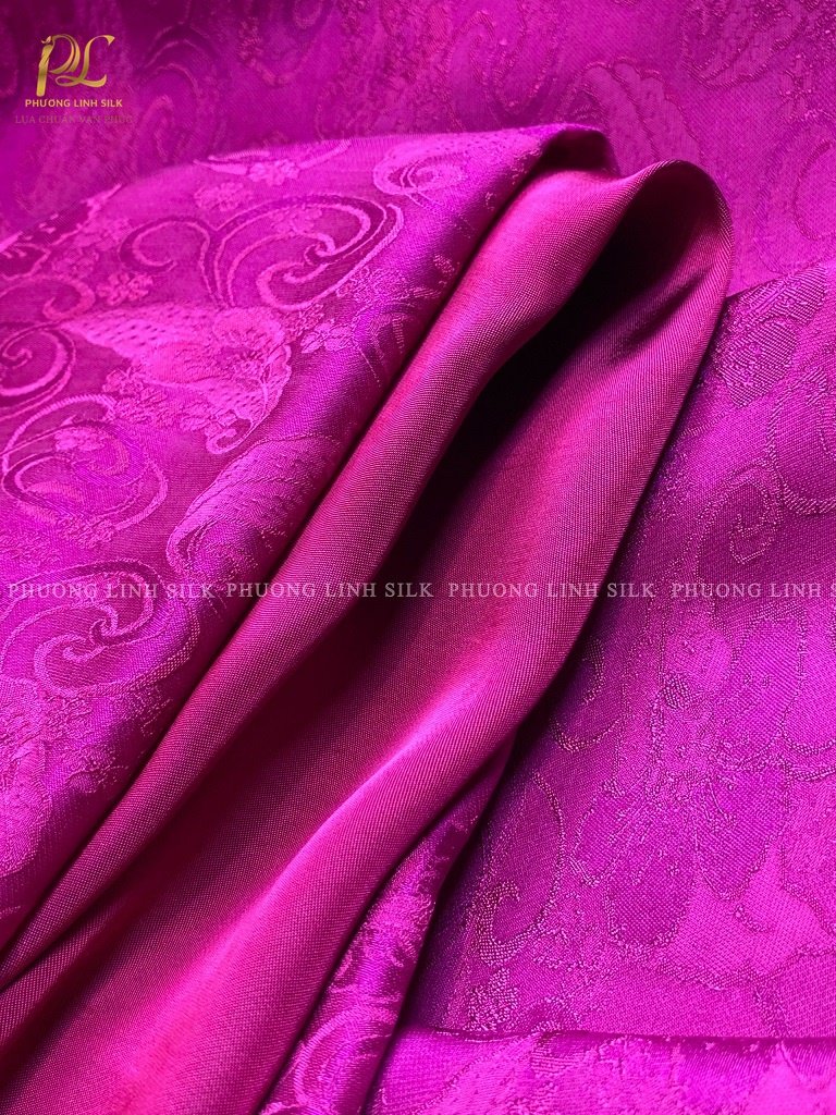 SET VẢI LỤA SATIN TƠ TẰM HOA BAN MÀU TÍM HỒNG
