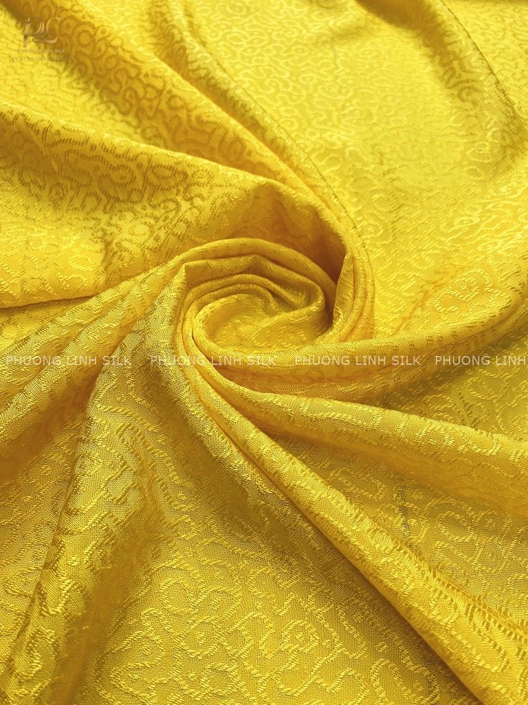 VẢI LỤA VÂN MÂY MÀU VÀNG