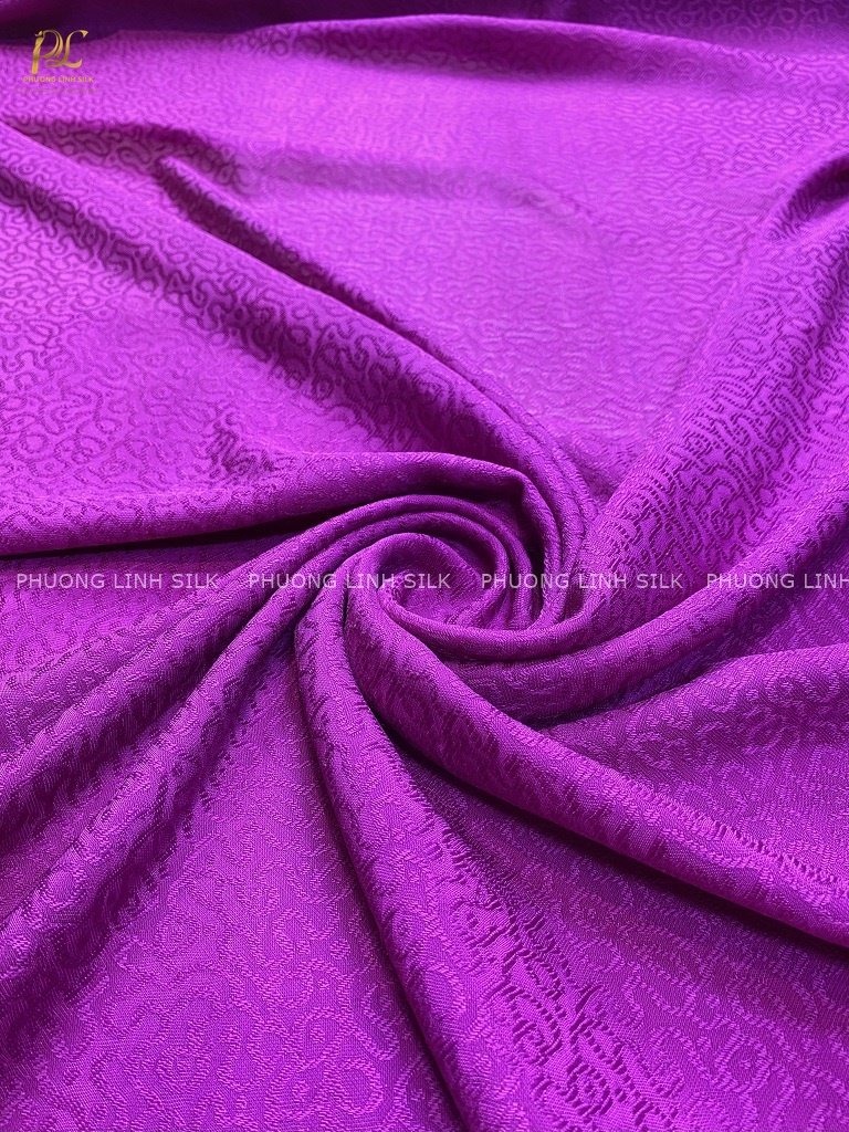 VẢI LỤA VÂN MÂY MÀU TÍM HỒNG 100% TƠ TẰM