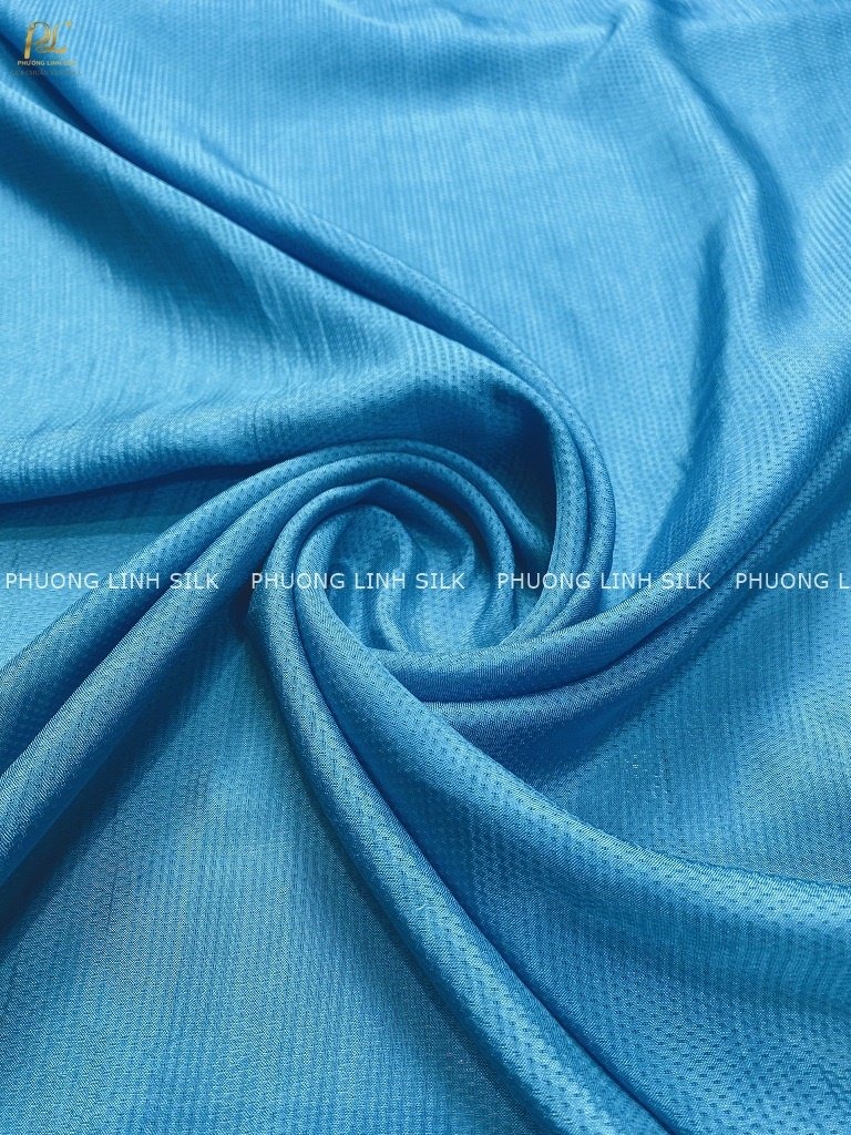 VẢI LỤA VÂN XANH BIỂN NHẠT