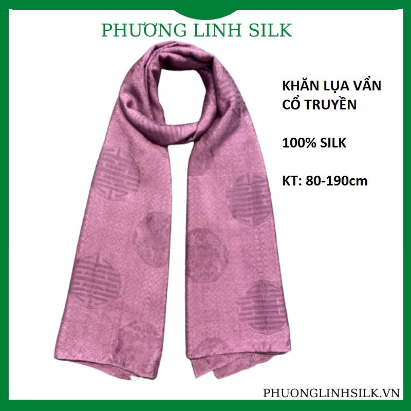 KHĂN LỤA VÂN CỔ TRUYỀN 100% TƠ TẰM