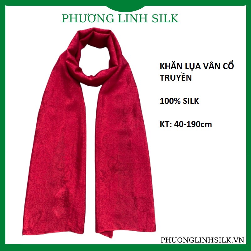 KHĂN LỤA VÂN CỔ TRUYỀN 100% TƠ TẰM