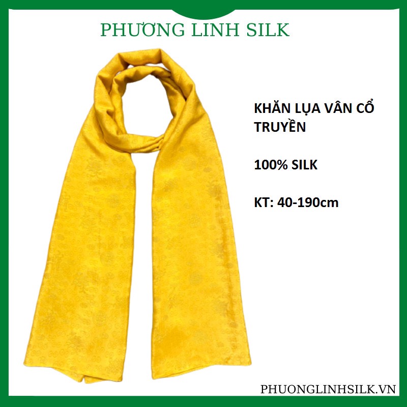 KHĂN LỤA VÂN CỔ TRUYỀN 100% TƠ TẰM