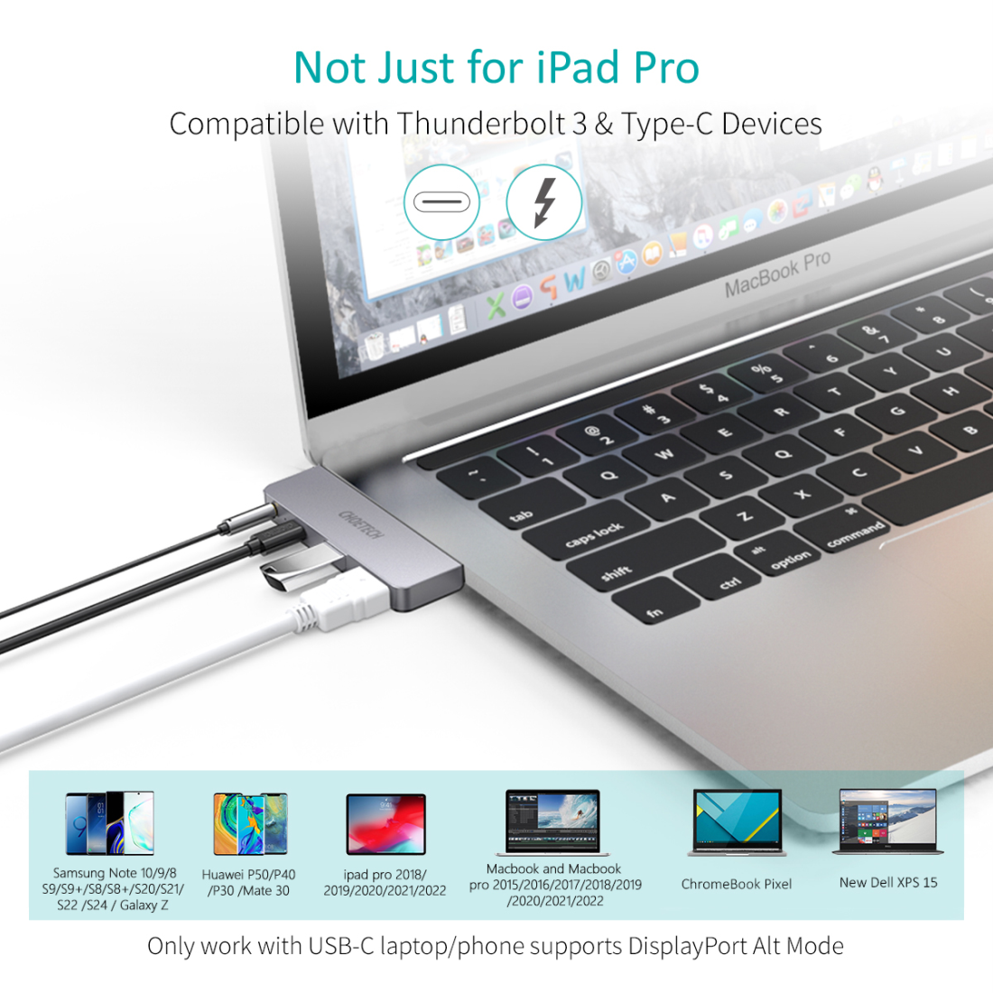 Hub Chuyển Đổi Type C to HDMI 4 In 1 CHOETECH HUB-M13 Tương Thích Với iPad Pro, Macbook, Laptop - Hàng Chính Hãng