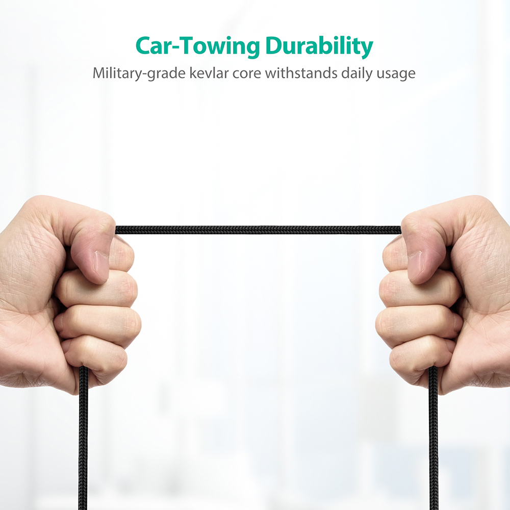 Dây Cáp Sạc Type-C to Type-C Sạc Nhanh cho điện thoại, tablet, ultrabook, MacBook Air Dài 1m, Dây Dù Nylon RAVPower RP-CB047 - Hàng Phân Phối Chính Thức