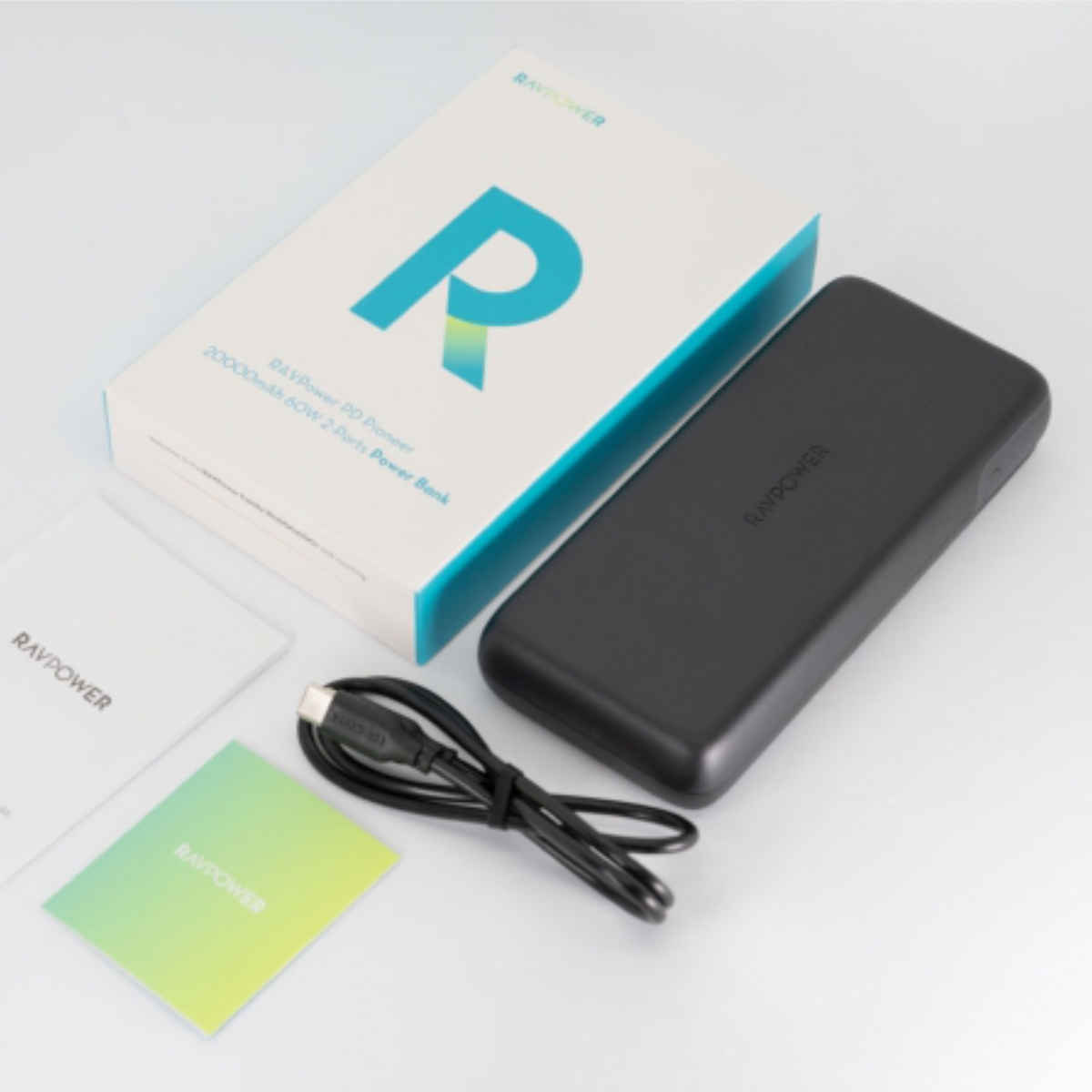 Pin Sạc Dự Phòng Laptop, Macbook, Điện Thoại RAVPower 20000mAh In/Out Type-C QC 3.0 + PD 60W- RP-PB201 - Hàng Chính Hãng - Đen
