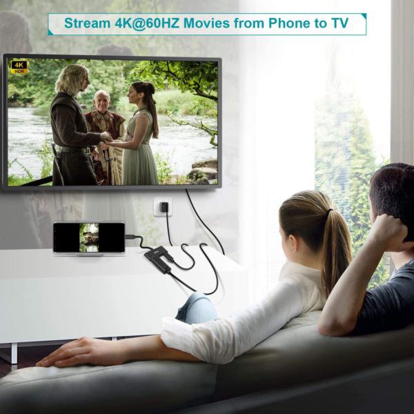 Hub Adapter Chuyển Đổi 2 Cổng USB Type C To HDMI 4K 60Hz Và PD 60W Dài 1.8M CHOETECH HUB-M03 - Hàng Chính Hãng