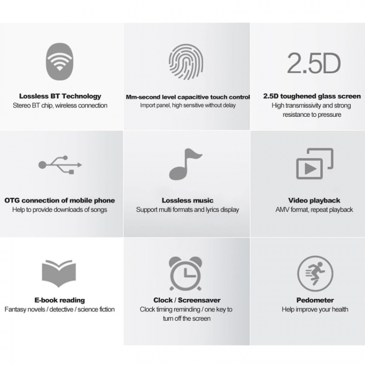 Máy nghe nhạc thể thao Bluetooth, HiFi Ruizu X16 - 4G - Hàng chính hãng