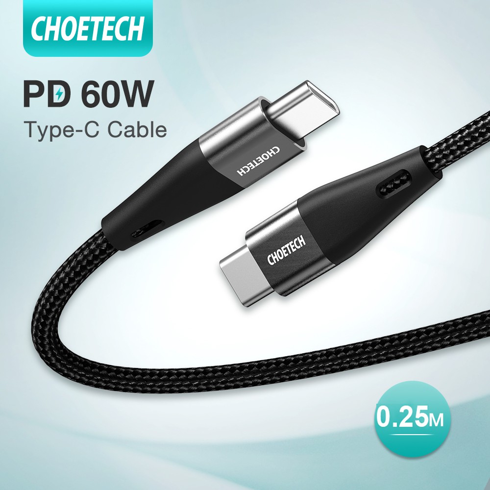 Dây Cáp Sạc Nhanh USB Type C To Type C 60W Dài 1.2M CHOETECH XCC-1003 - Hàng Chính Hãng