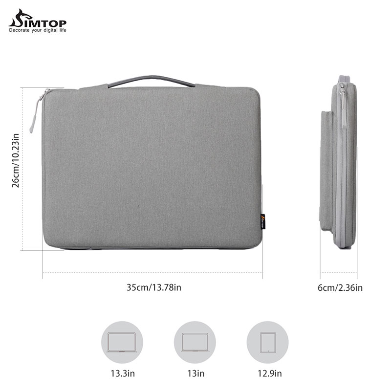 Túi Chống Sốc Cho Laptop, Macbook 15.6 inch Cao Cấp Có Quai Xách, Kháng Nước, Khóa YKK SIMTOP BUSINESS POCKET - Hàng Chính Hãng