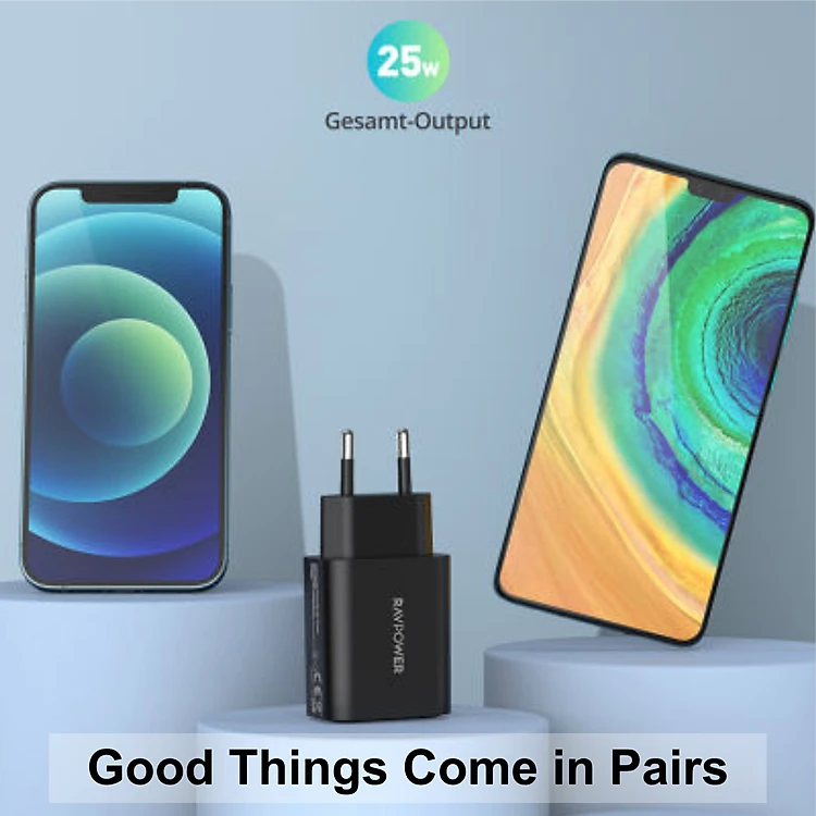 Củ Sạc điện thoại công nghệ PPS cho Samsung RAVPower RP-PC156 25W Type C PD 3.0 & QC 3.0 - Hàng Chính Hãng