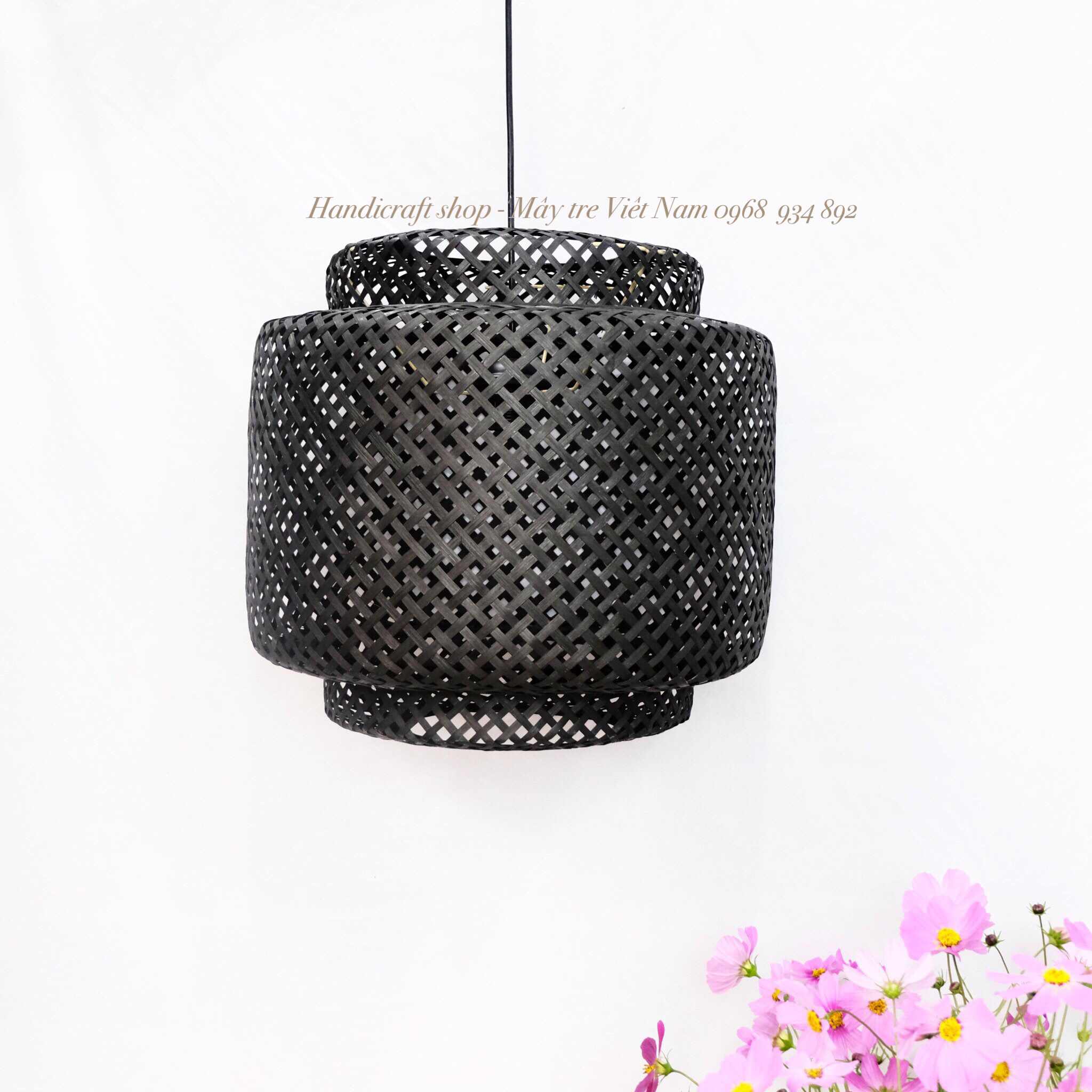 Chao đèn 3 tầng màu đen