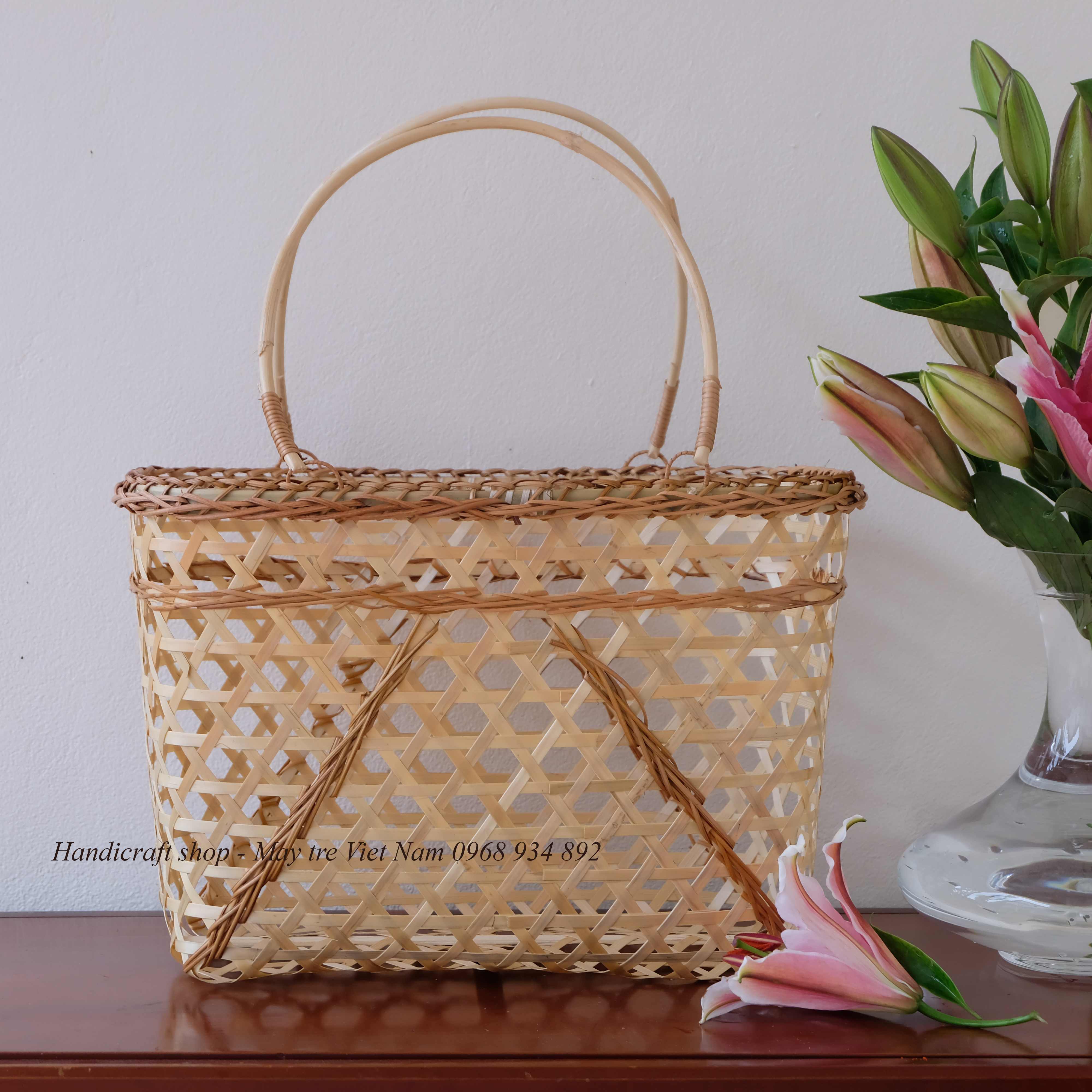 Túi xách tre quai mây
