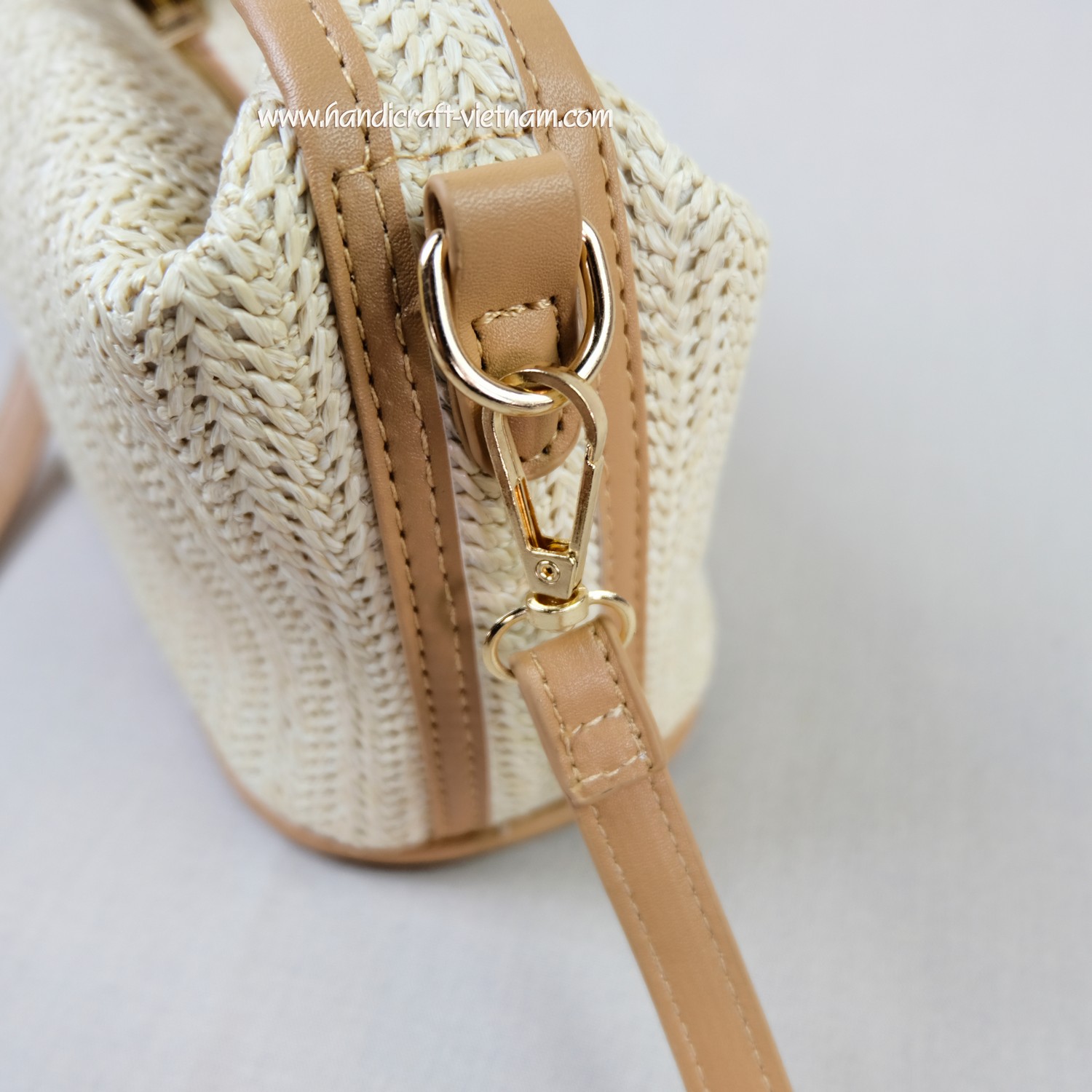 Túi xách cói quai da