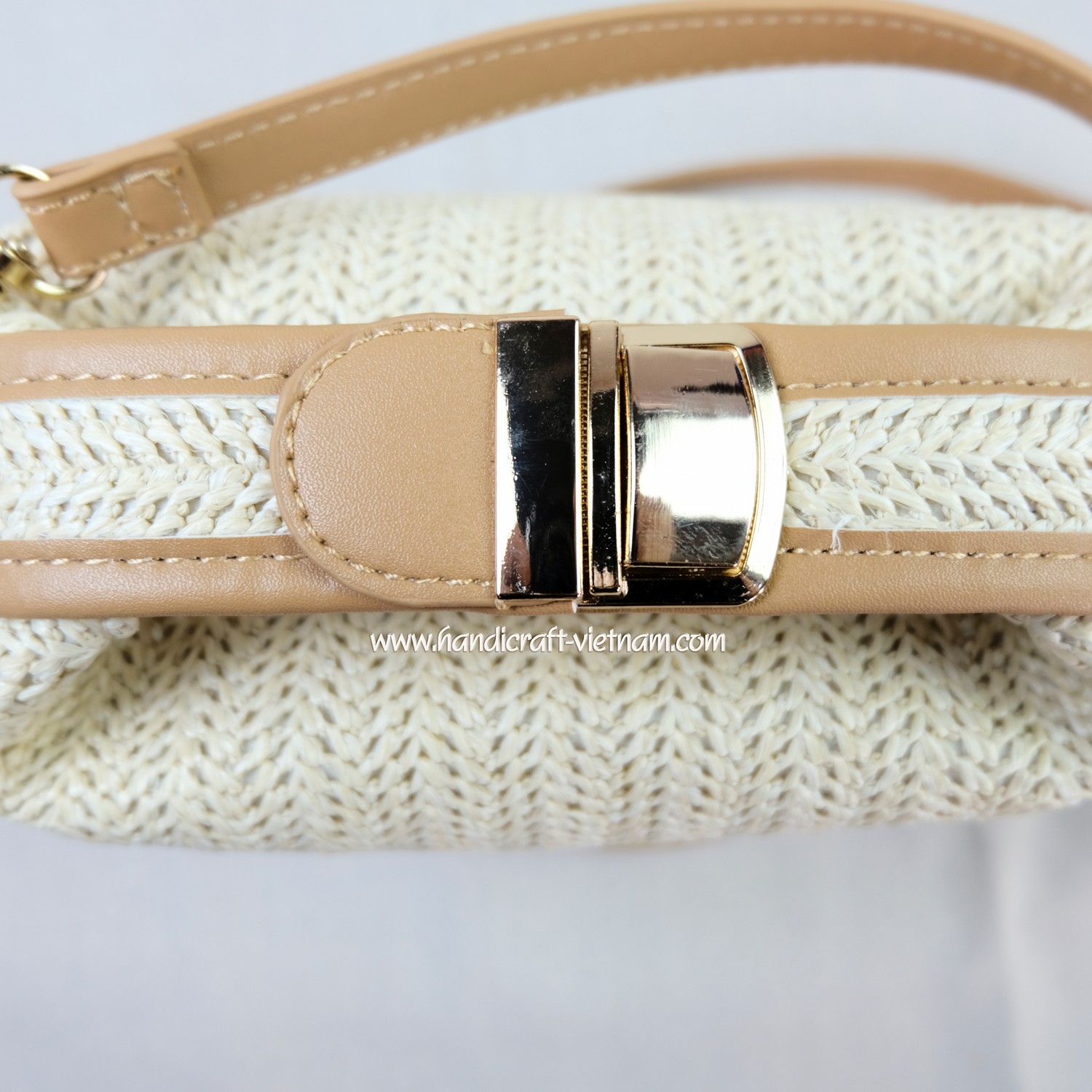 Túi xách cói quai da