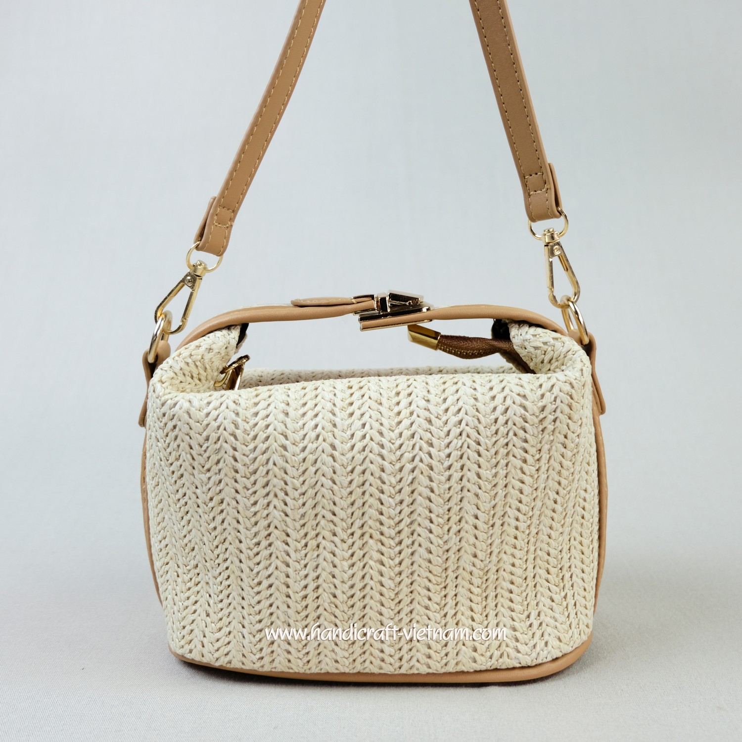 Túi xách cói quai da