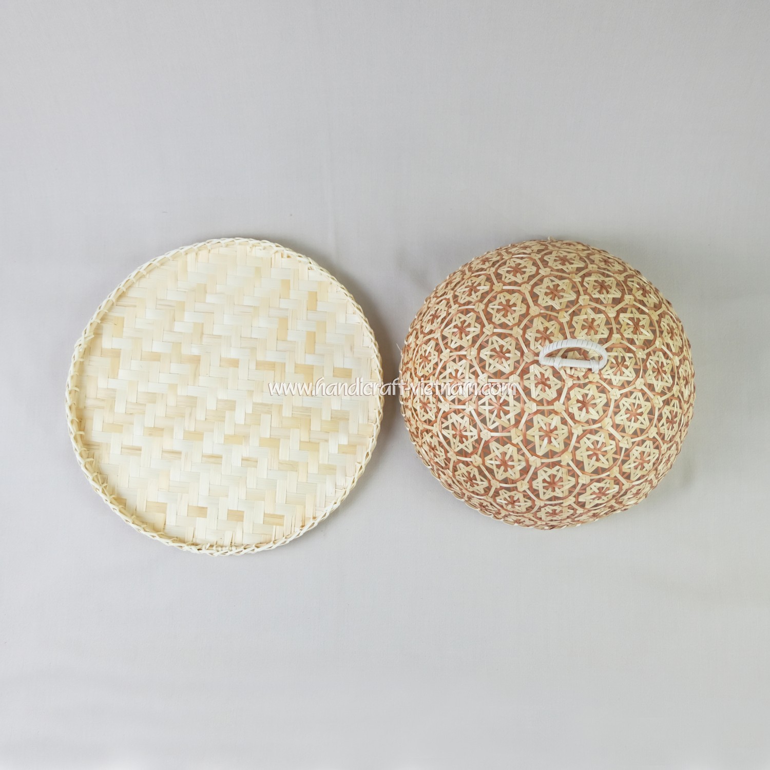 Lồng bàn tròn đan hoa thị (Kèm mâm)