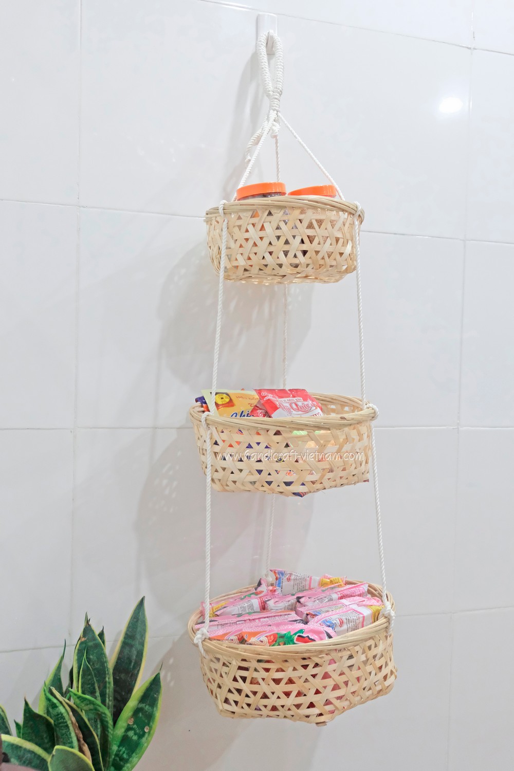 Giỏ tre 3 tầng (quai thừng)