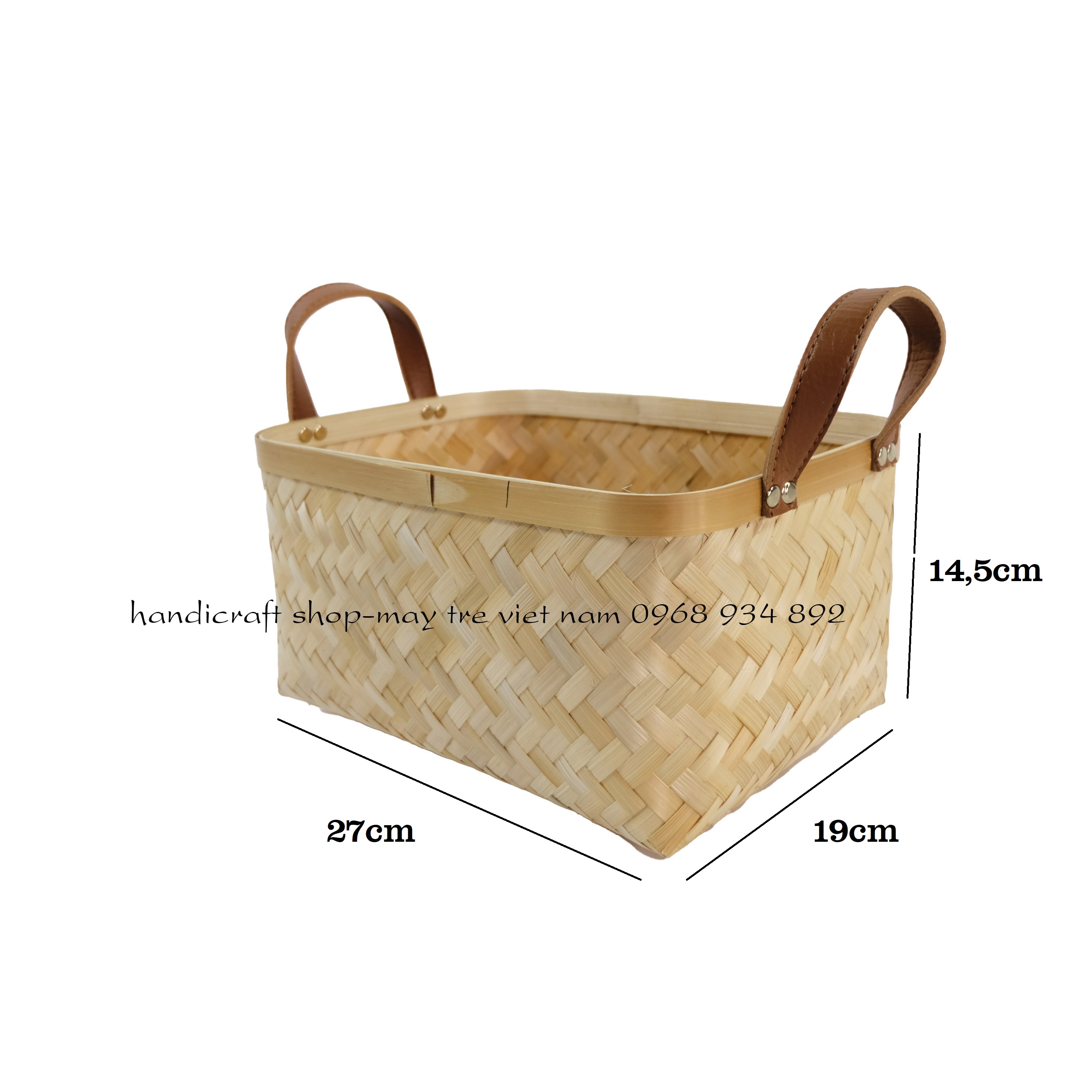 Giỏ tre quai da