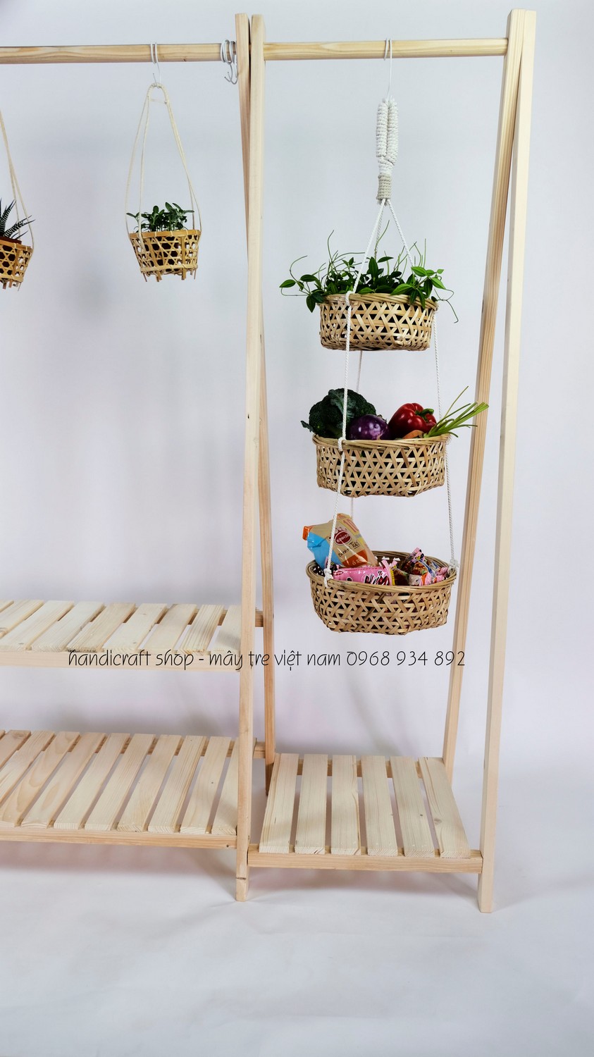 Giỏ tre 3 tầng (quai thừng)