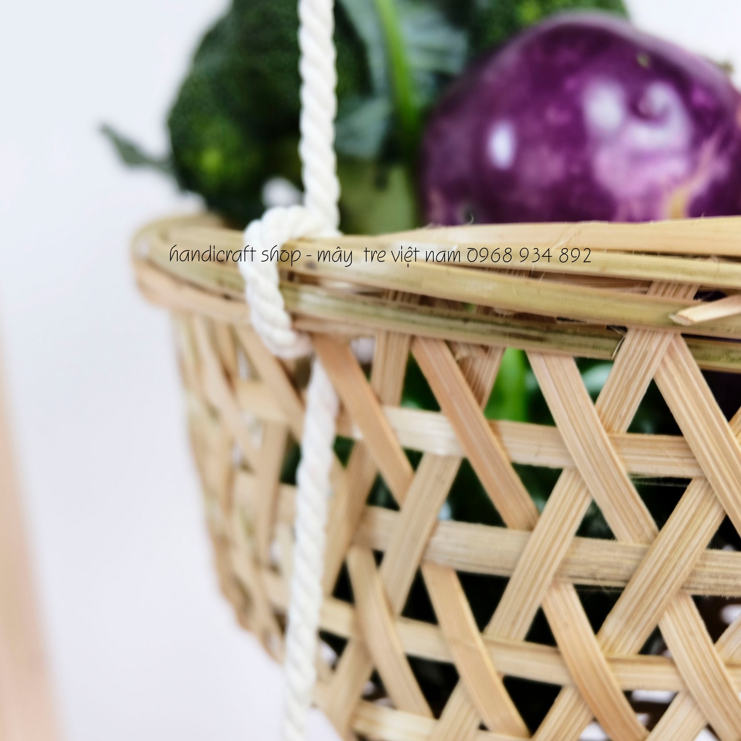 Giỏ tre 3 tầng (quai thừng) | Handicraft Shop