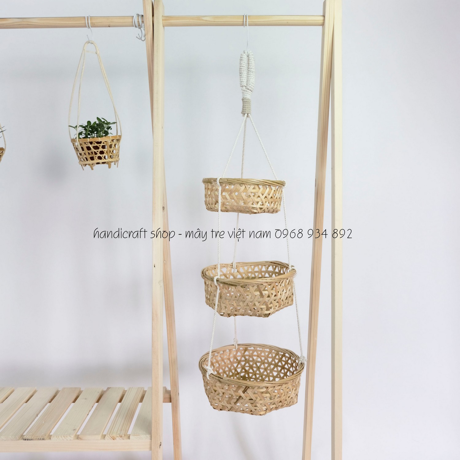 Giỏ tre 3 tầng (quai thừng)