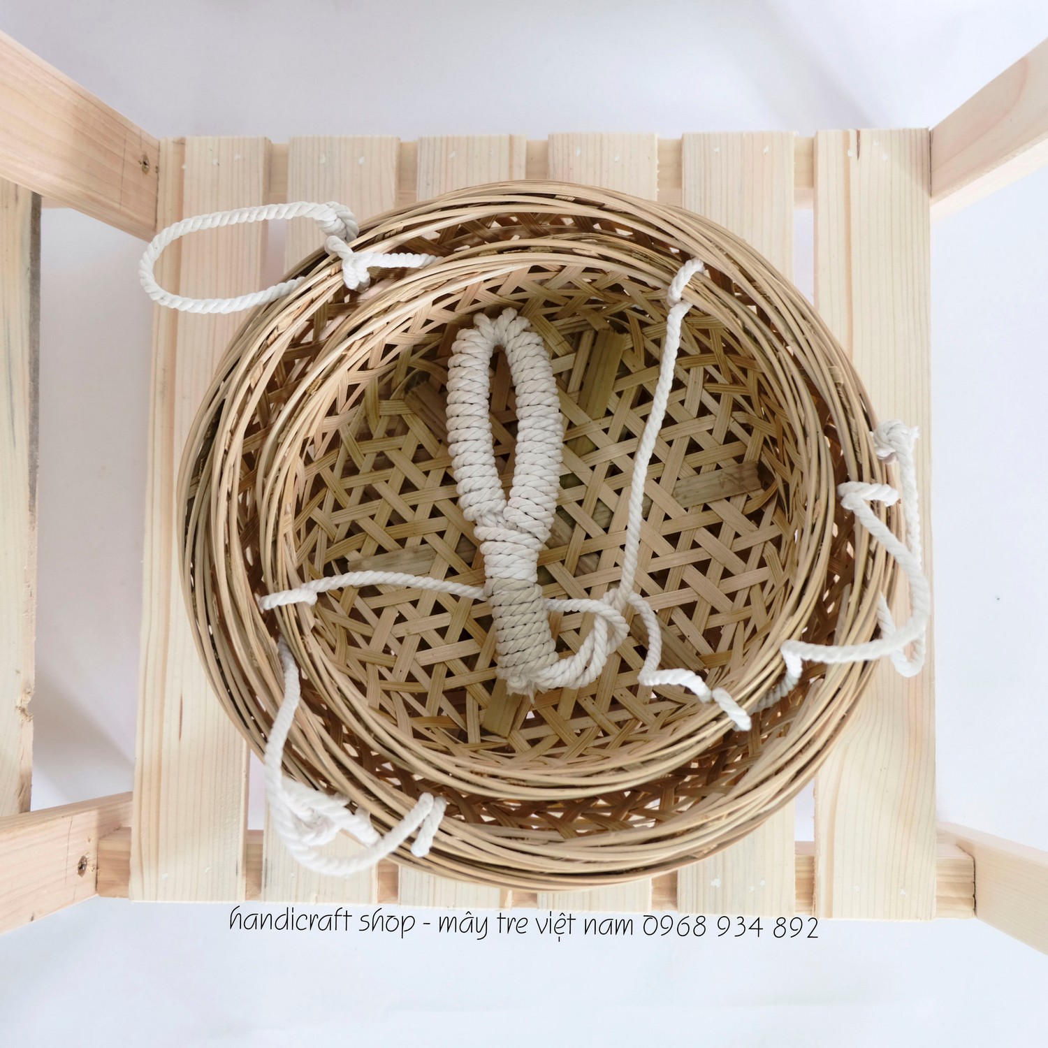 Giỏ tre 3 tầng (quai thừng)