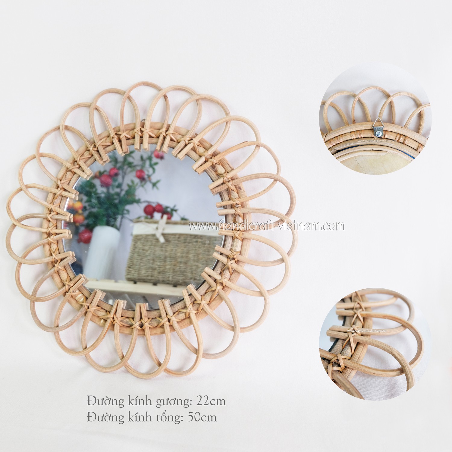 Gương mây trang trí hình hoa xuyến chi