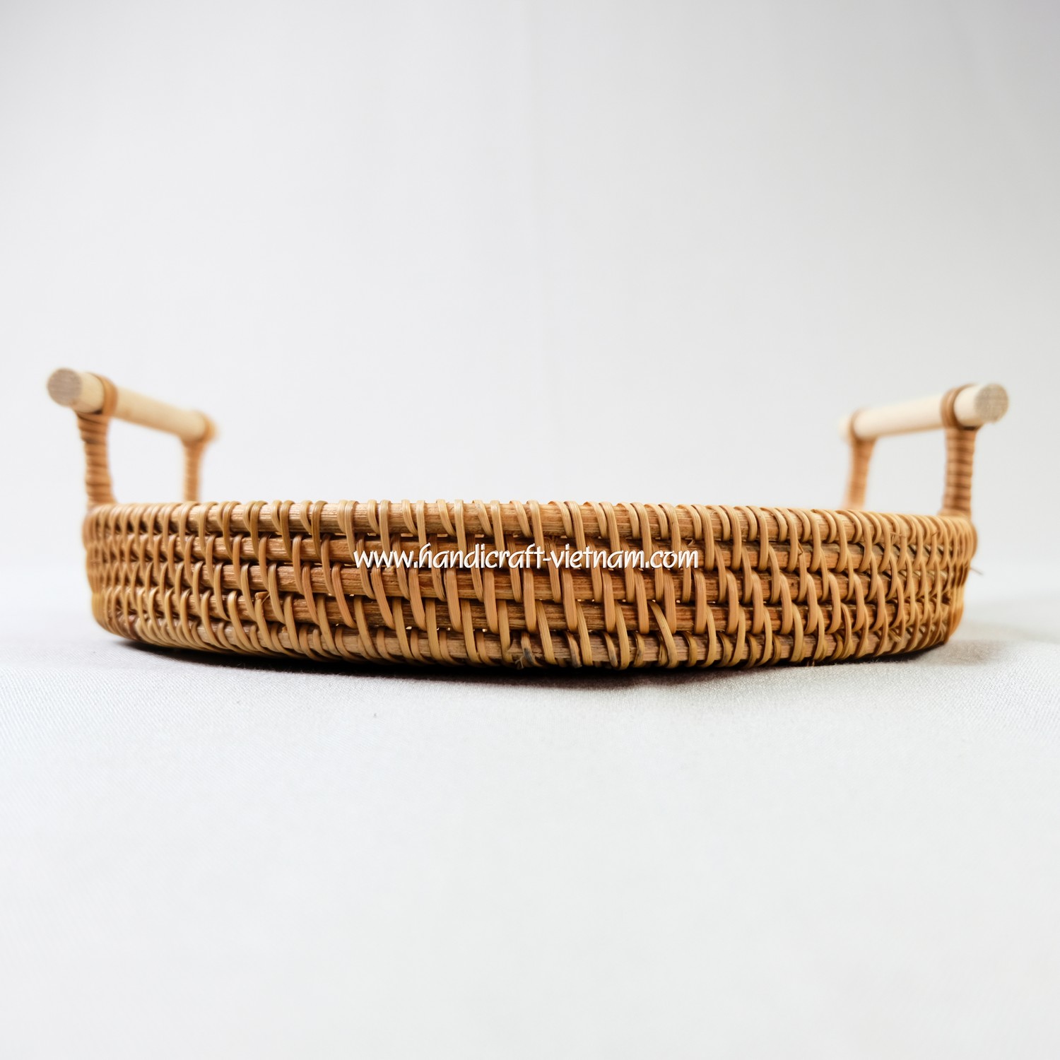 Khay guột mây tròn có tay nắm