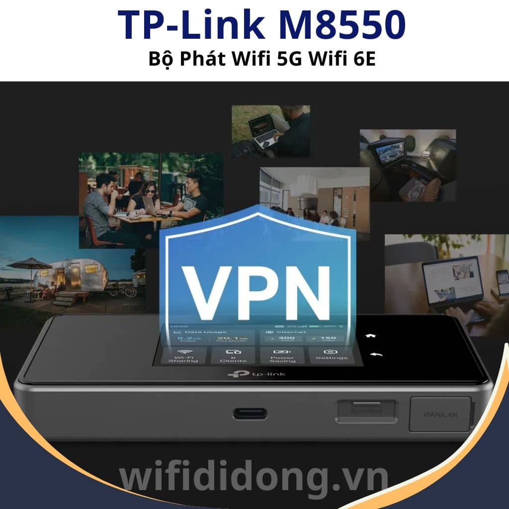 Bộ Phát WiFi 5G TP-Link M8550 | Bộ Phát WiFi Di Động 5G WiFi 6E AXE3600, Kểt Nối 64 Thiết Bị, Pin Lớn 4700mAh | Hàng Chính Hãng