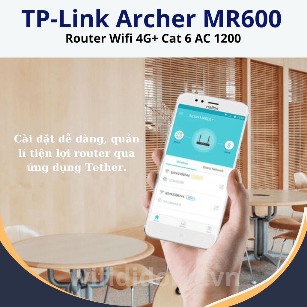 TP-Link Archer MR600 | Router Wifi 4G+ Cat 6 AC 1200, Full Gagibit, Băng Tần Kép, Tốc Độ 300Mbps| Bảo hành 12 tháng