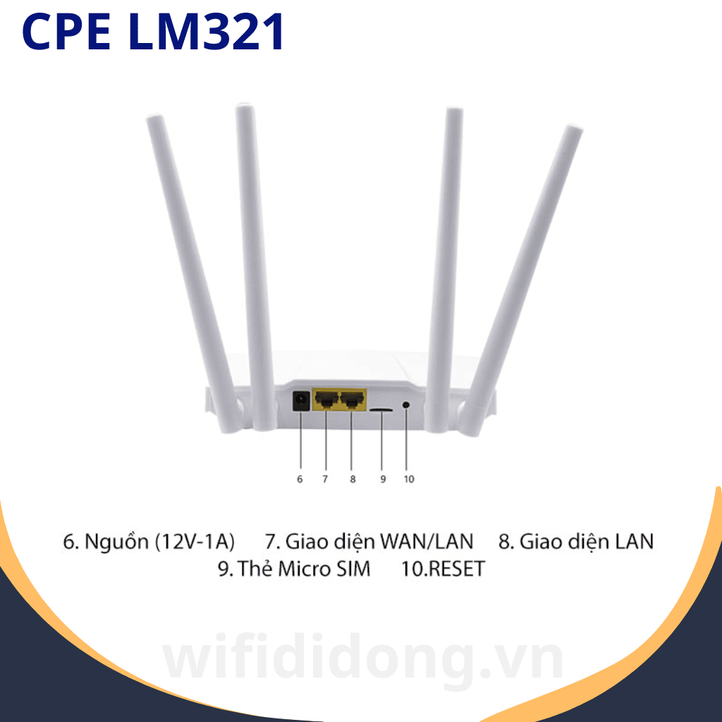 CPE LM321 | Bộ Phát WiFi 4G LTE Cat4, Tốc Độ 150Mbps, Kết Nối 32 Thiết Bị | Bảo Hành 12 Tháng 1 Đổi 1