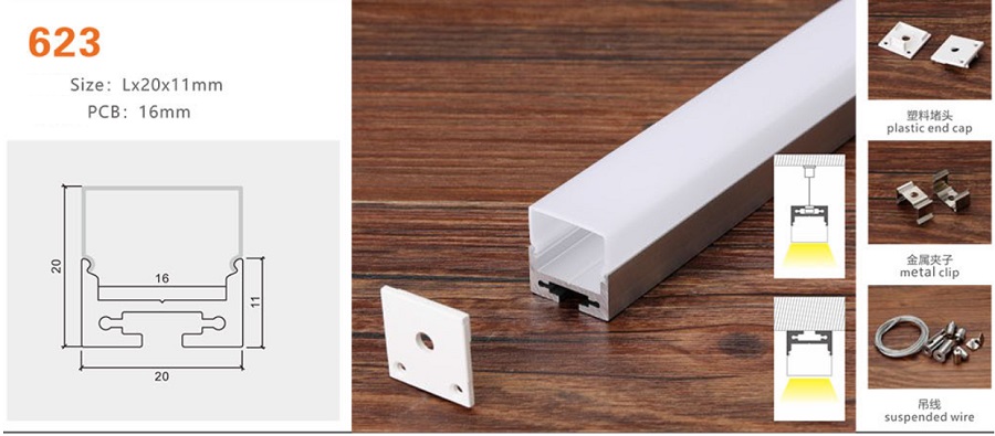 Thanh nhôm định hình led YG-623
