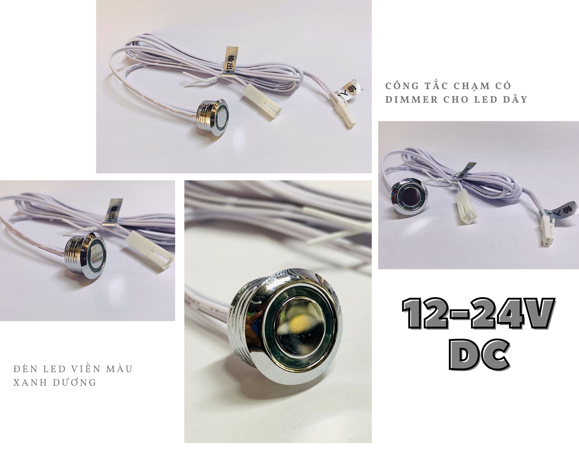 Công tắc cảm ứng chạm có dimmer cho LED dây 12-24V