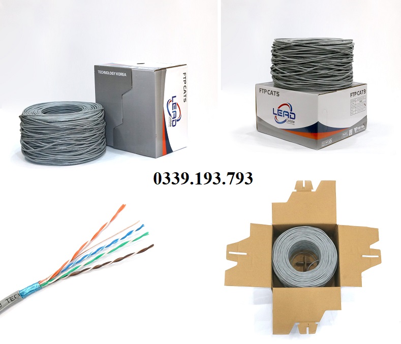 Dây cáp mạng LEAD CABLE CAT5 FTP 25AWG chống nhiễu - Việt Hàn