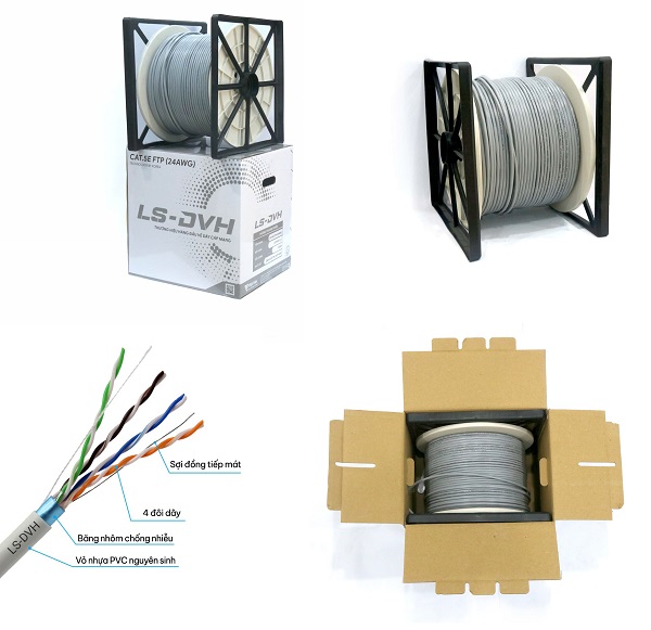 Dây cáp mạng LS-DVH CAT5 FTP 24AWG chống nhiễu - Việt Hàn