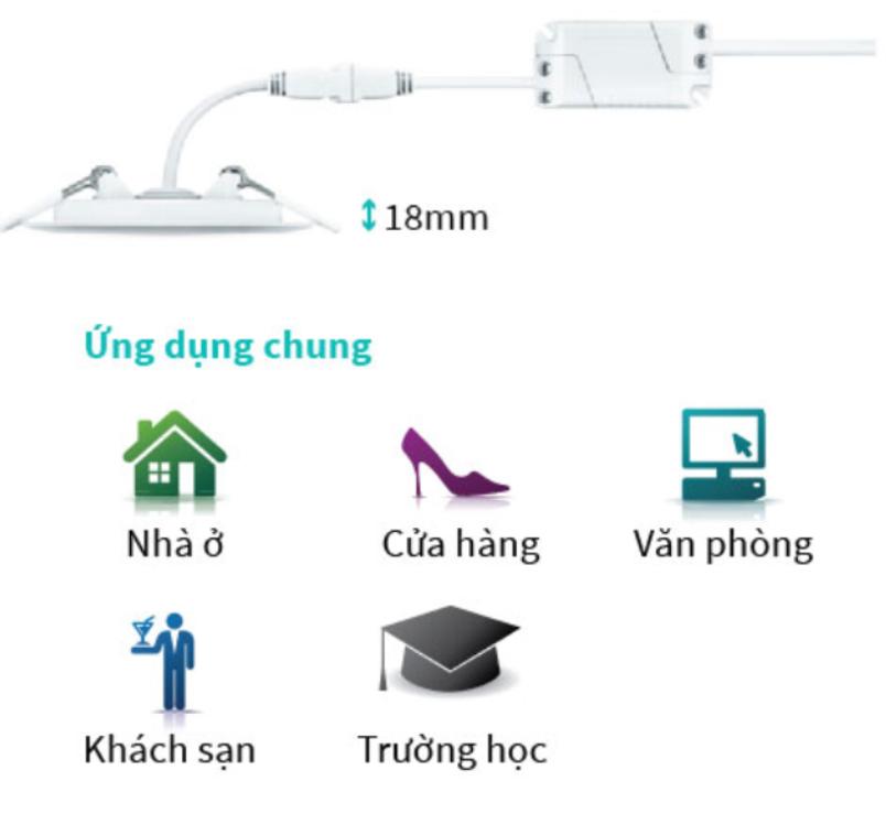 Đèn led âm trần siêu mỏng DL262 EC RD 125 9W Philips