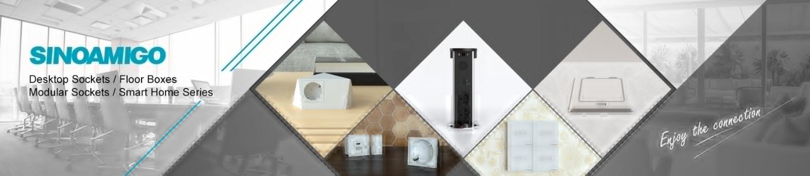 Hộp ổ cắm điện âm bàn cao cấp Sinoamigo STS-900T