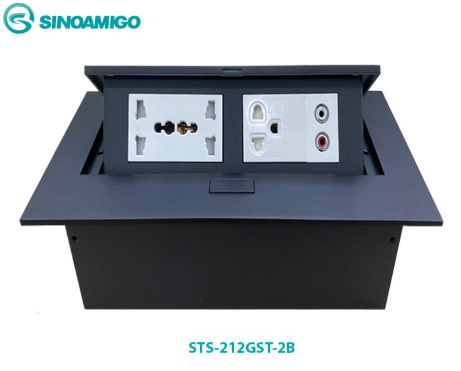 Hộp điện âm bàn sinoamigo STS-212GST-2B màu đen