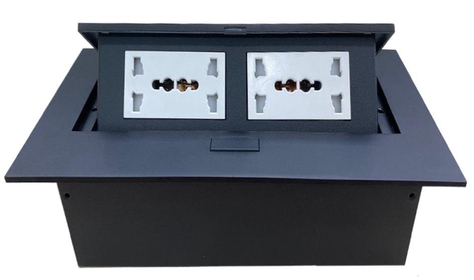 Hộp điện âm bàn sinoamigo STS-212GST-2B màu đen 