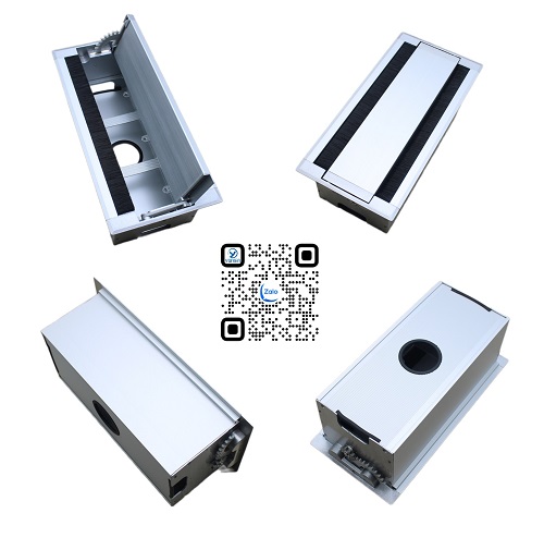 Hộp điện âm bàn nhôm nắp mở 2 hướng YG-RM010A