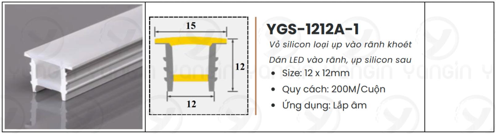 LED silicon âm 1 khe 12x12 YGS-1212A-1