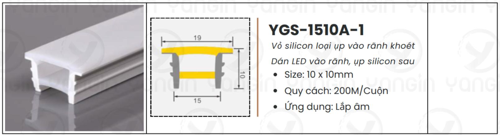 LED silicon âm 1 khe 15x10 YGS-1510A-1