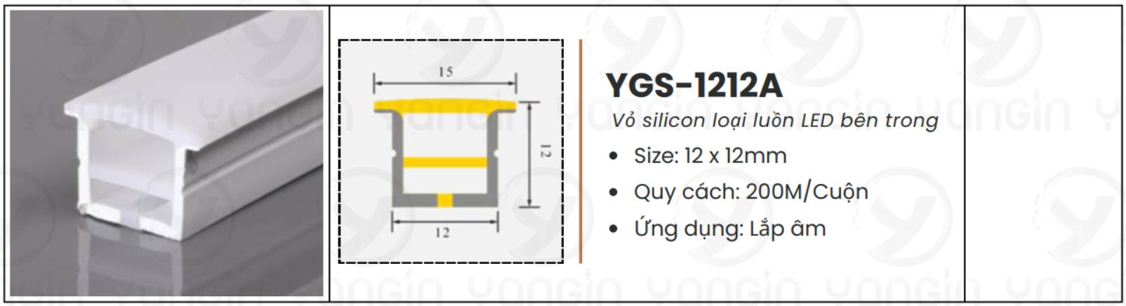 LED silicon âm 12x12 YGS-1212A