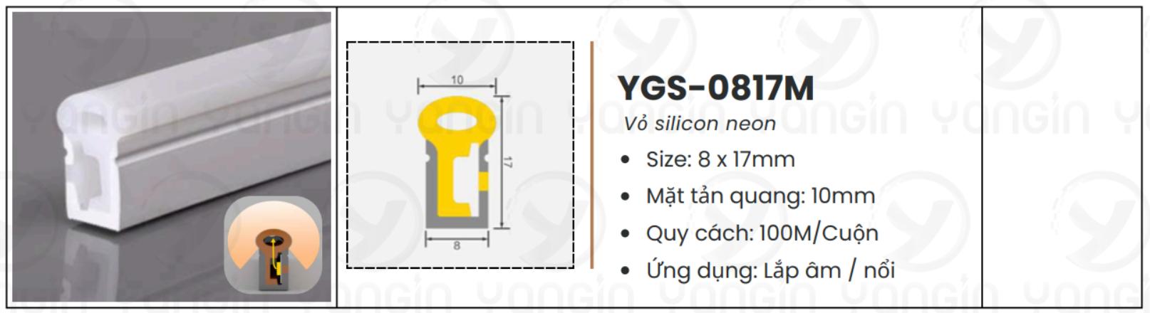 LED silicon mặt sáng cong 8x17 YGS-0817ARC